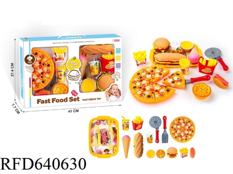 PIZZA CUTLER BURGER FAST FOOD COMBO 19-PIECE SET