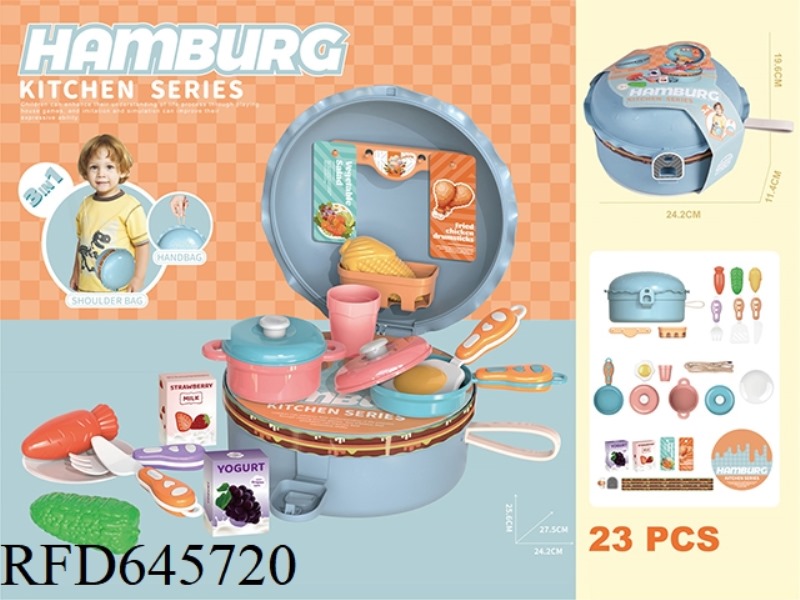 PLAY HOUSE ROUND HAMBURGER CUTLERY HANDBAG