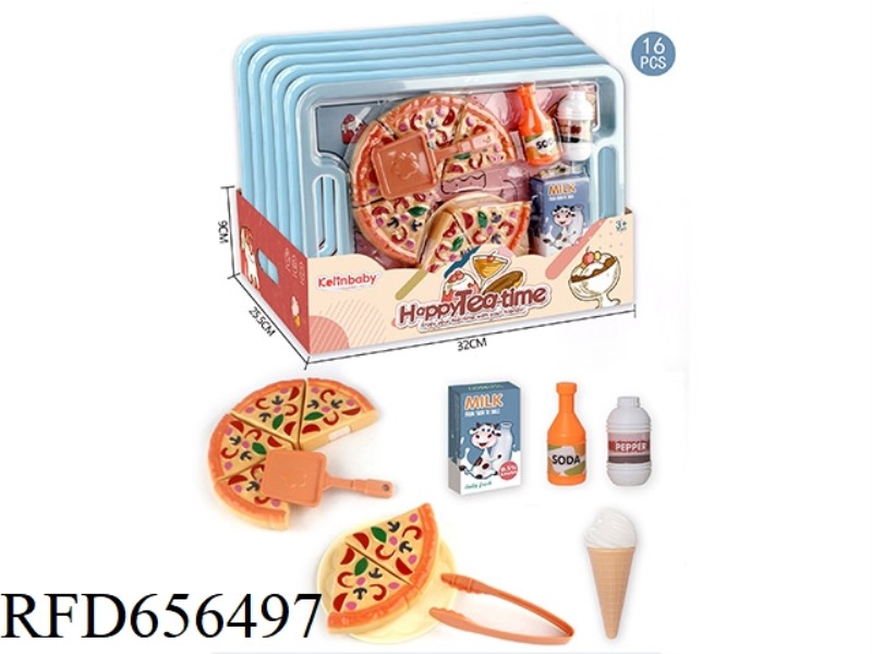 FAMILY DINNER PLATE PIZZA TABLEWARE (BLUE) 6PCS