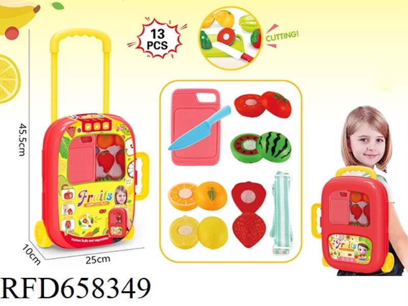 LUGGAGE CASE PLAY HOUSE FRUIT CUT MUSIC SET THREE-IN-ONE BACKPACK
