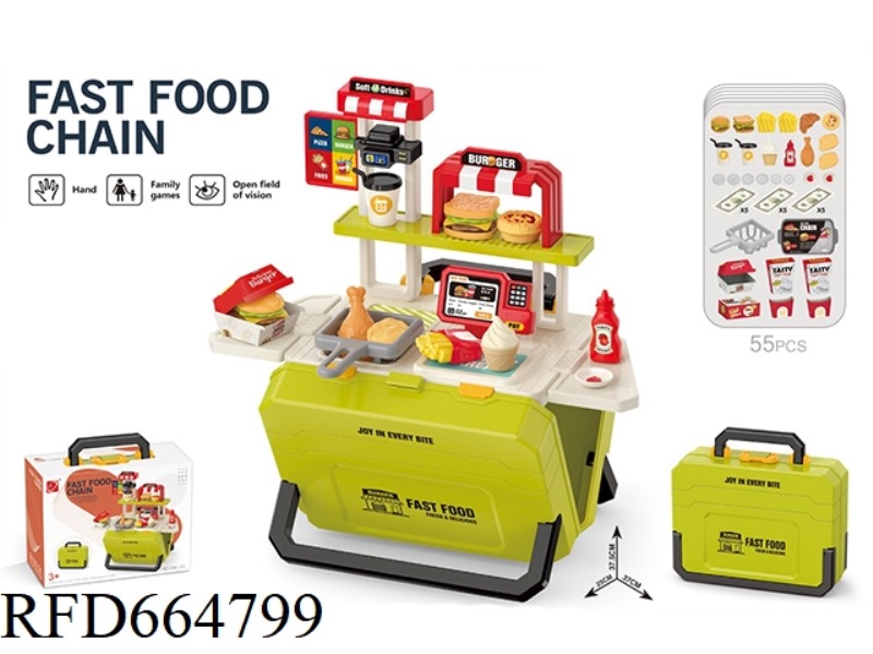 FAST FOOD COMBINATION STORAGE SUITCASE (GREEN, UNCHARGED)