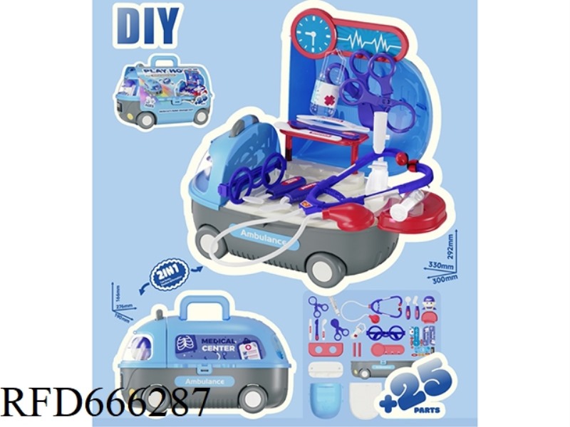 PLAY HOUSE WITH MEDICAL DEVICES AND CARS