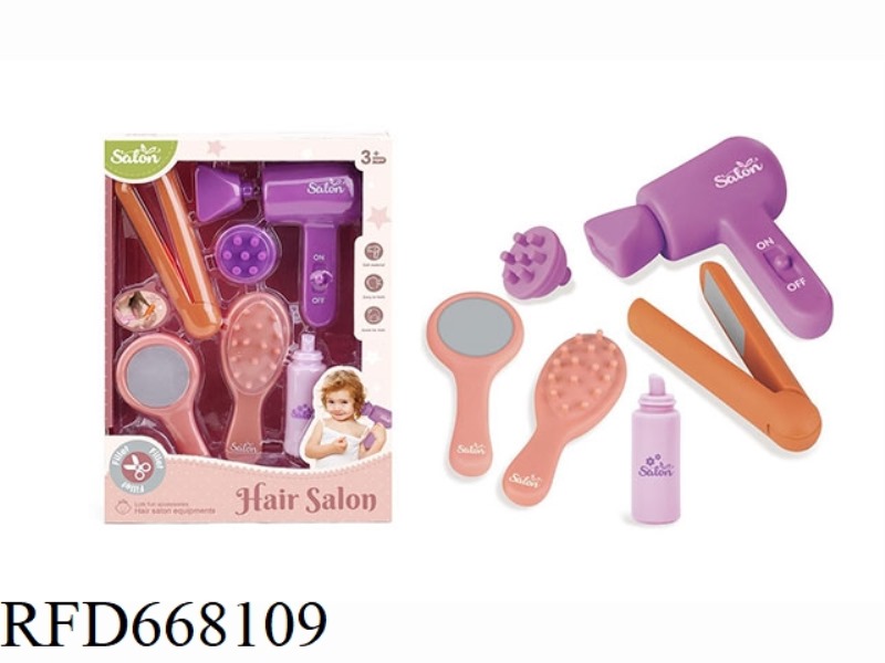 SOFT RUBBER HOUSEWARMING GIRL HAIR AND DRESSING SET
