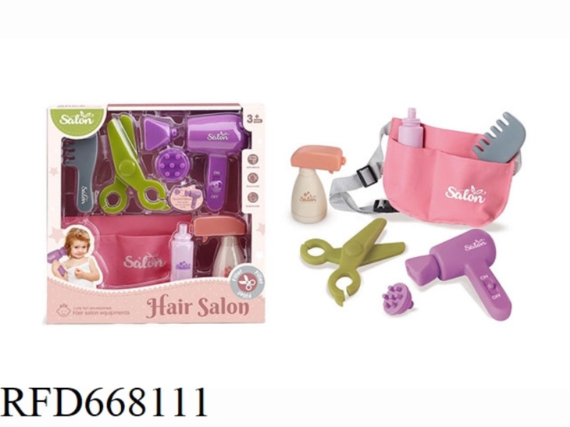 SOFT RUBBER HOUSEWARMING GIRL HAIR AND DRESSING SET
