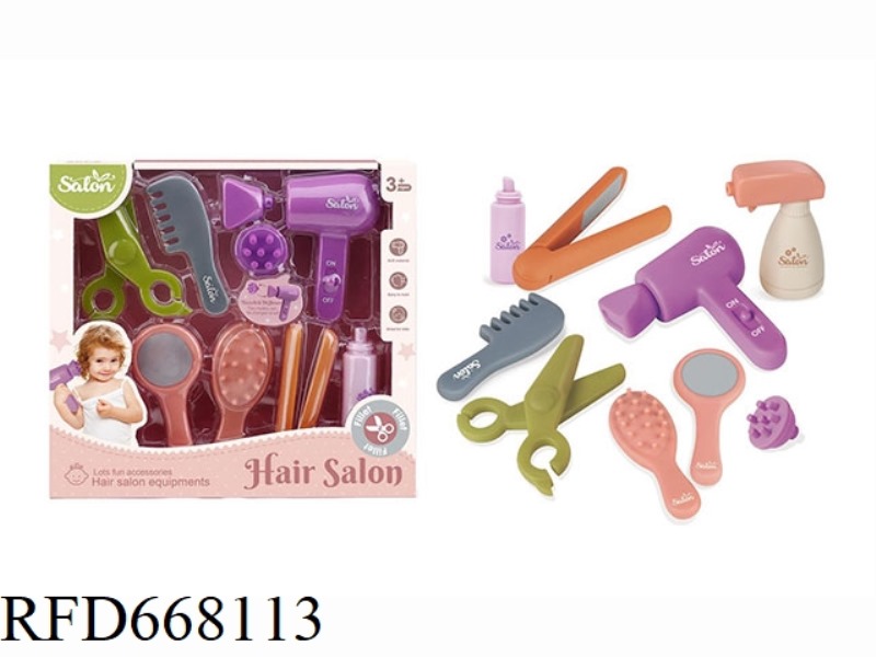 SOFT RUBBER HOUSEWARMING GIRL HAIR AND DRESSING SET