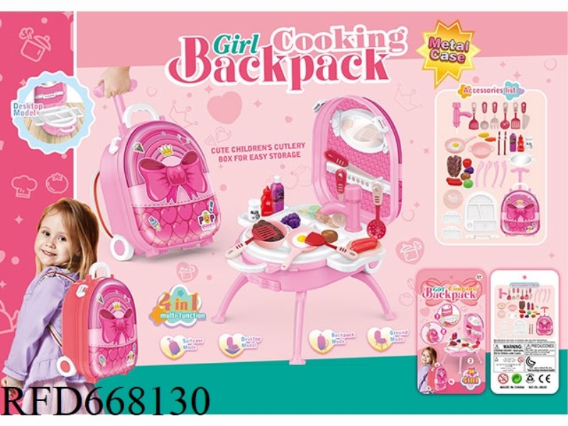 4-IN-1 ALLOY BACKPACK SET WITH HAND PULLED CUTLERY AND CUTLERY