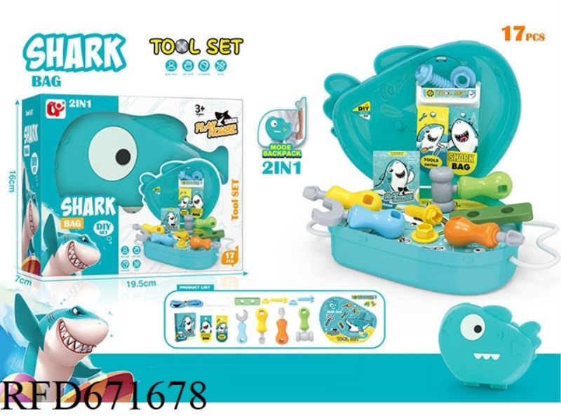 CARTOON SHARK TOOL SET SMALL BACKPACK