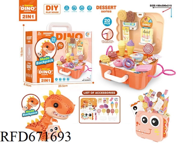 DINOSAUR BACKPACK DESSERT HOUSE SET