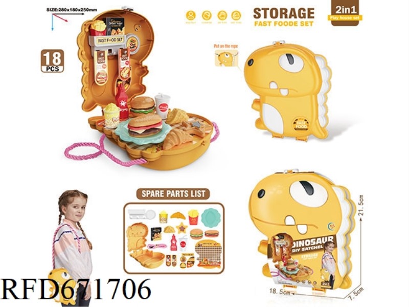 DINOSAUR FAST FOOD PLAYING HOUSE BACKPACK