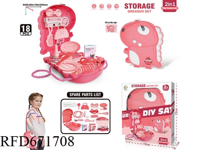 DINOSAUR DRESSING TABLE, PLAYING HOUSE, BACKPACK