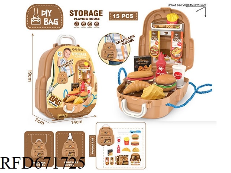 SMALL BACKPACK FAST FOOD HOUSE SET