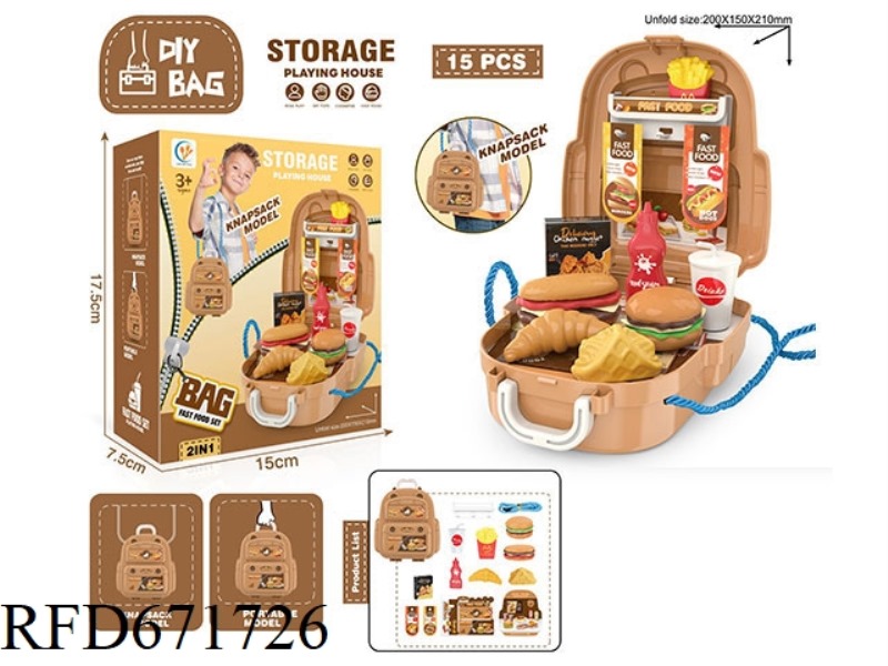 SMALL BACKPACK FAST FOOD HOUSE SET