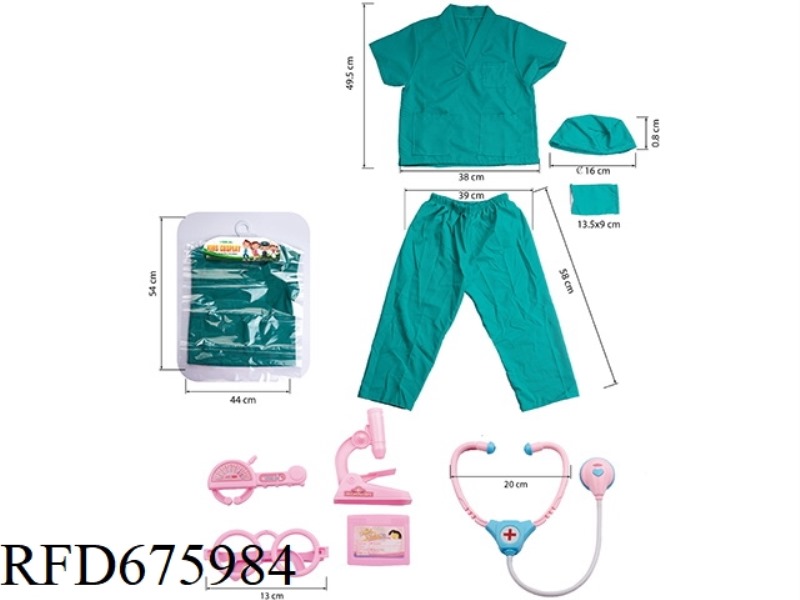 A 10-PIECE SET OF ROLE-PLAYING CHILDREN'S SURGICAL GOWNS