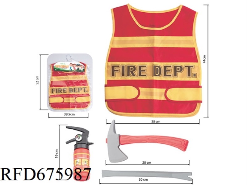 A 5-PIECE ROLE-PLAYING CHILDREN'S FIRE VEST SET