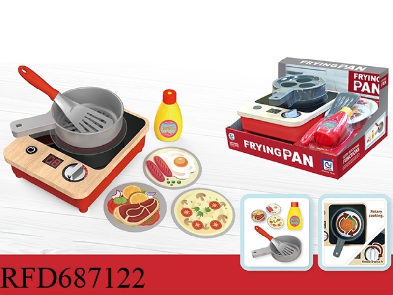 WOODEN RED INDUCTION COOKER (SPATULA+SEASONING BOTTLE+3 MENUS)