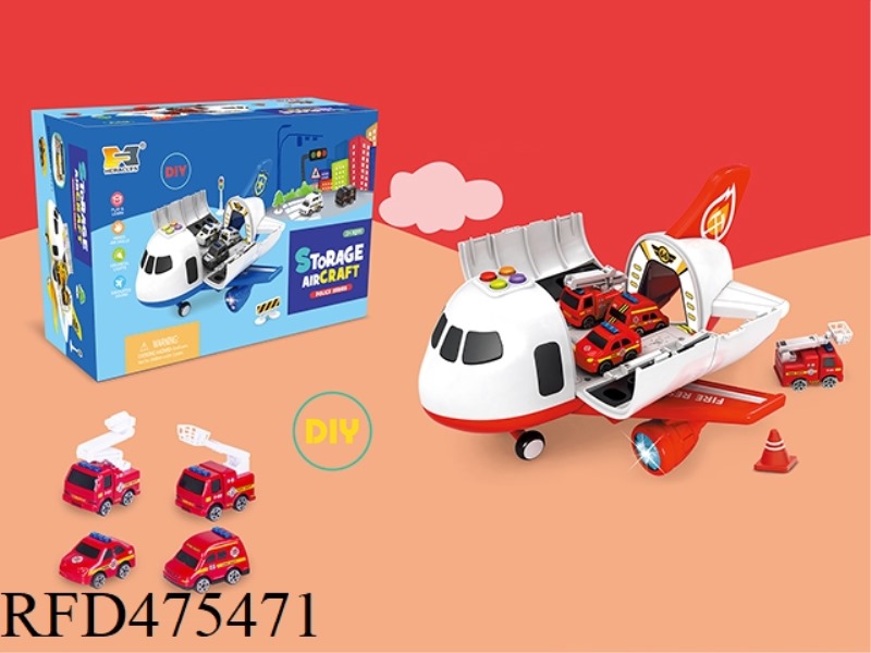 Q VERSION DEFORMATION STORAGE INERTIAL AIRCRAFT WITH COLORED LIGHTS AND SIMULATED SOUND EFFECTS-FIRE
