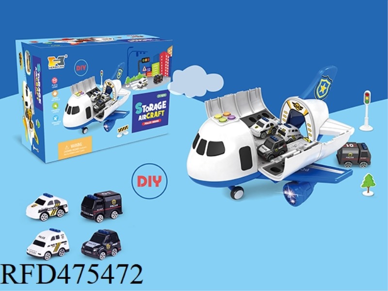Q VERSION DEFORMED STORAGE INERTIAL PLANE WITH COLORED LIGHTS AND SIMULATED SOUND EFFECTS - POLICE
