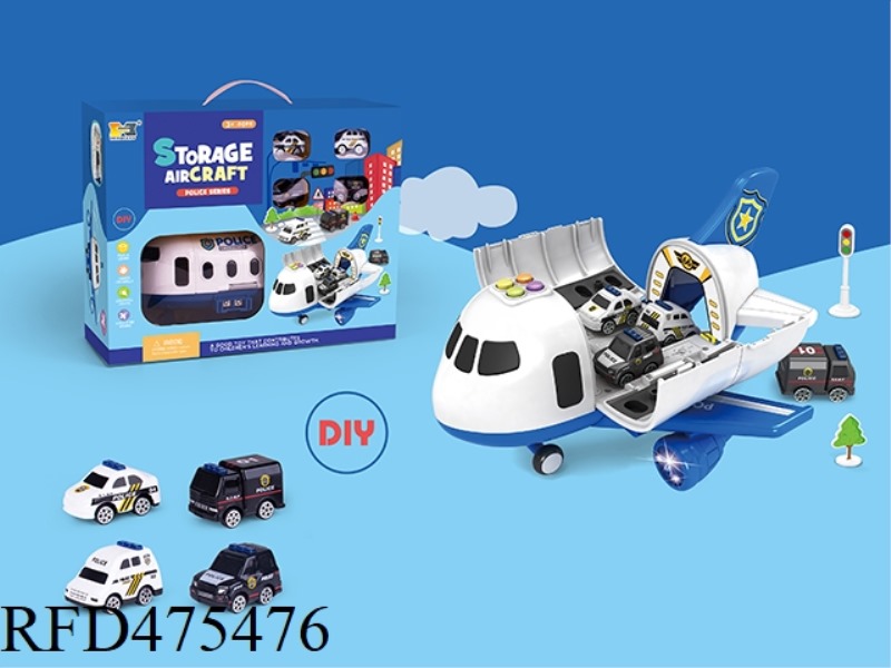 Q VERSION DEFORMED STORAGE INERTIAL PLANE WITH COLORED LIGHTS AND SIMULATED SOUND EFFECTS - POLICE