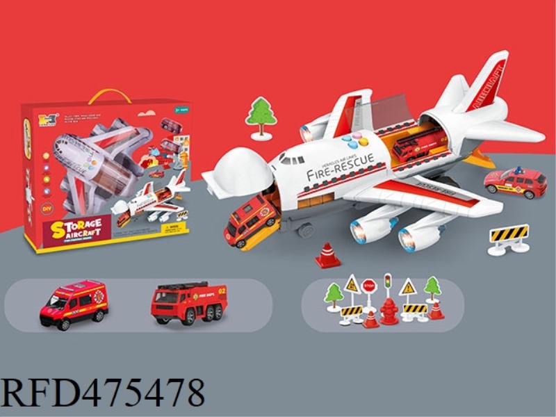 ACCOMMODATING INERTIAL AIRCRAFT TRANSPORTER WITH COLORED LIGHTS AND SIMULATED SOUND EFFECTS - FIREFI