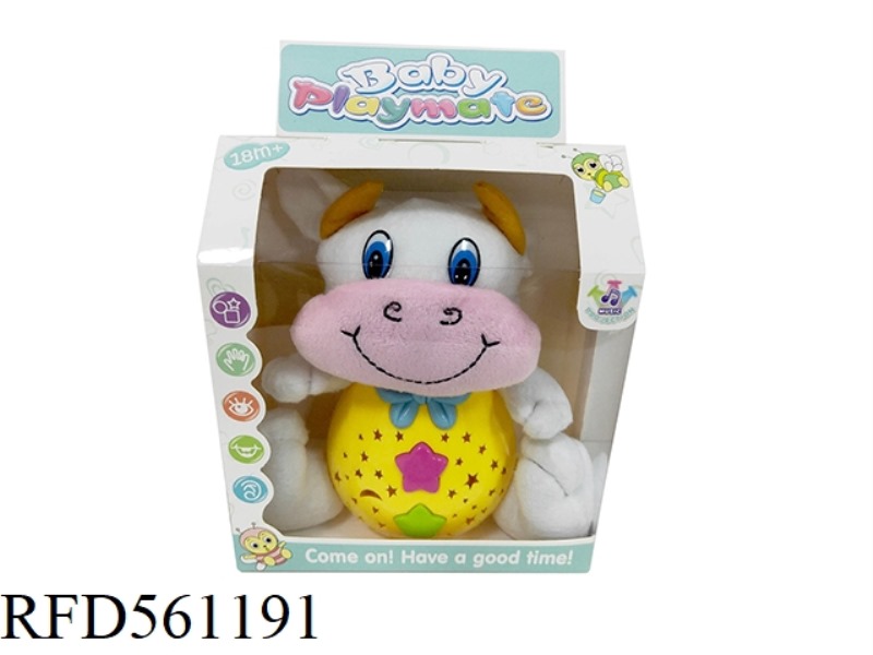 CARTOON SOUND AND LIGHT COW (PRESS BUTTON, NECKLINE MULTI-COLOR MIX)