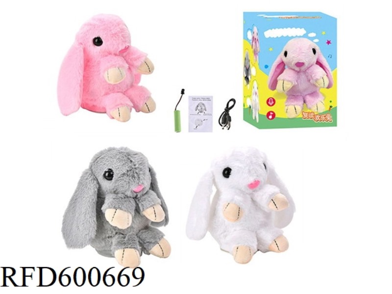 ELECTRIC RECORDING, LIGHTING, TONGUING, MUSIC, STORYTELLING, SOOTHING, DOLL, PLUSH RABBIT CARD, YIZH