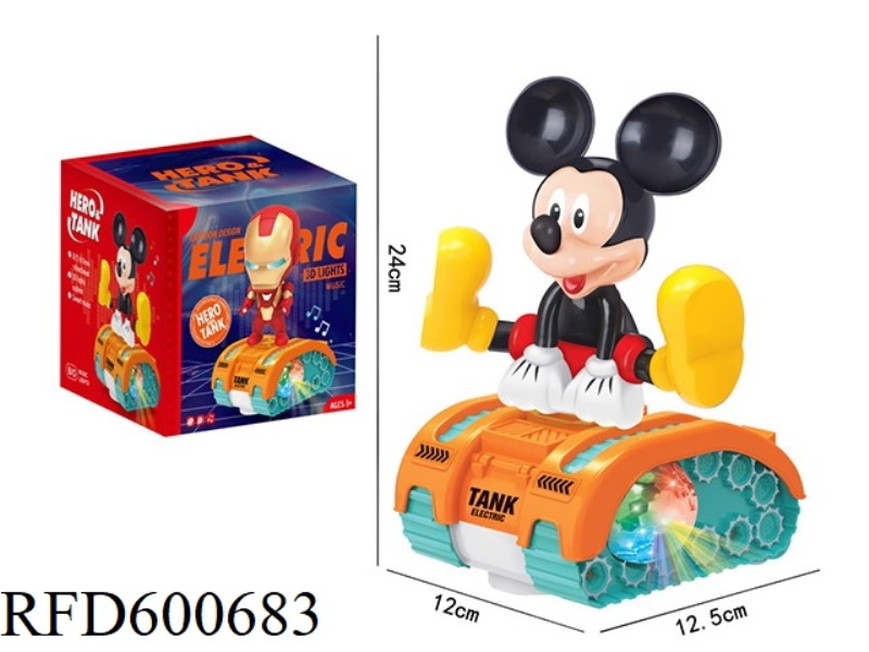 ELECTRIC UNIVERSAL LIGHTING MUSIC MICKEY CAR (3 1.5VAA BATTERIES, NO BAG)