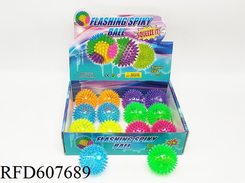 12 SOFT GLUE 7.5CM FLASH THORN BALLS