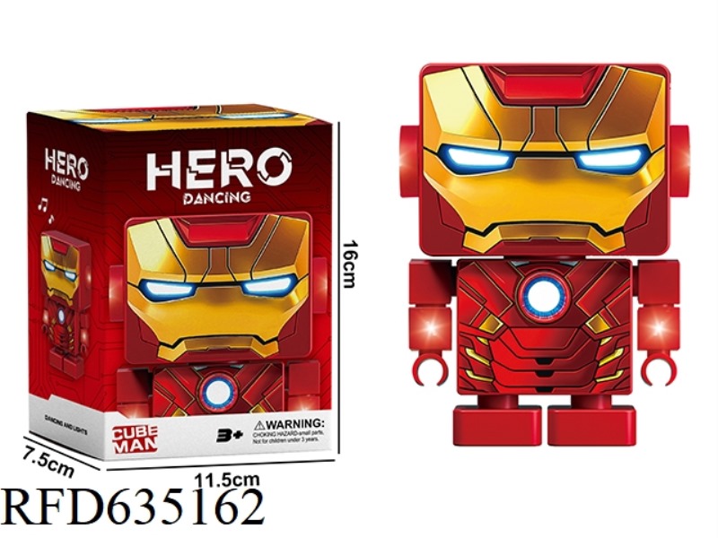 LIGHTS, MUSIC, DANCING CUBE MAN, IRON MAN
