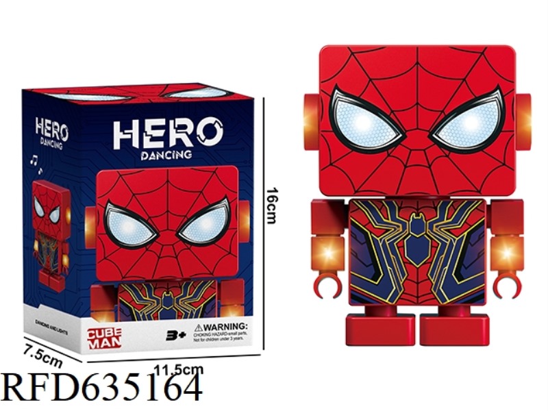 LIGHTS, MUSIC, DANCING BLOCKS, SPIDERMAN