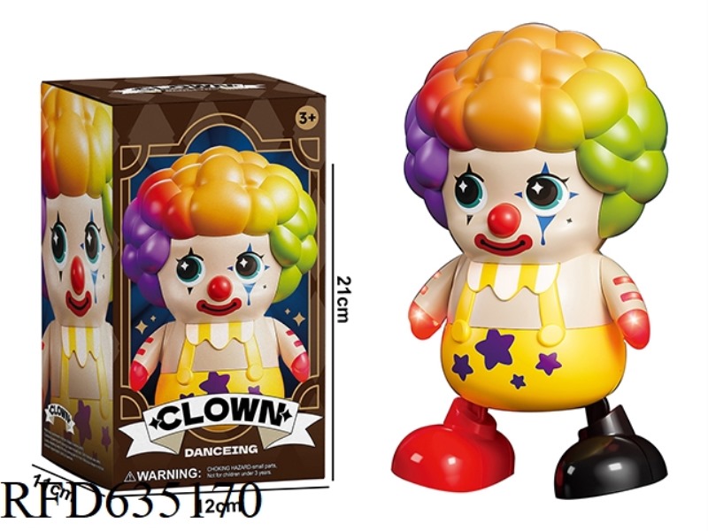 LIGHTS, MUSIC, WALKING, DANCING CLOWNS