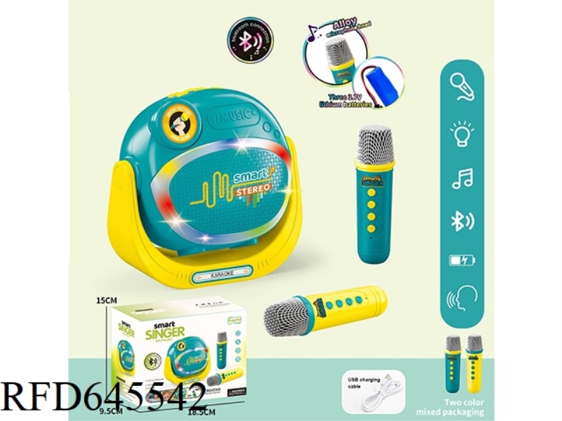 BLUETOOTH WIRELESS LIGHT MUSIC DUAL MICROPHONE MICROPHONE SPEAKER