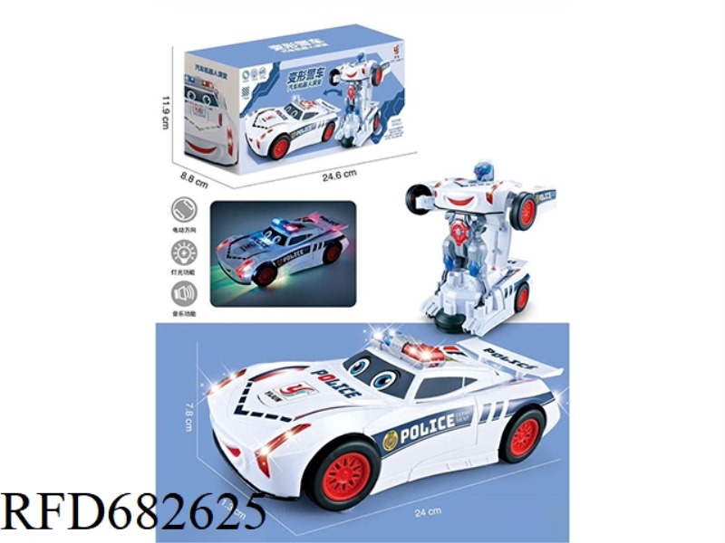 ELECTRIC UNIVERSAL LIGHTING MUSIC TRANSFORMATION POLICE CAR TRANSFORMATION ROBOT ELECTRIC TRANSFORMA